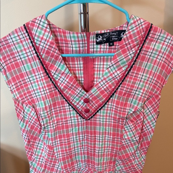 Retro Plaid Pink Dress - Picture 2 of 3